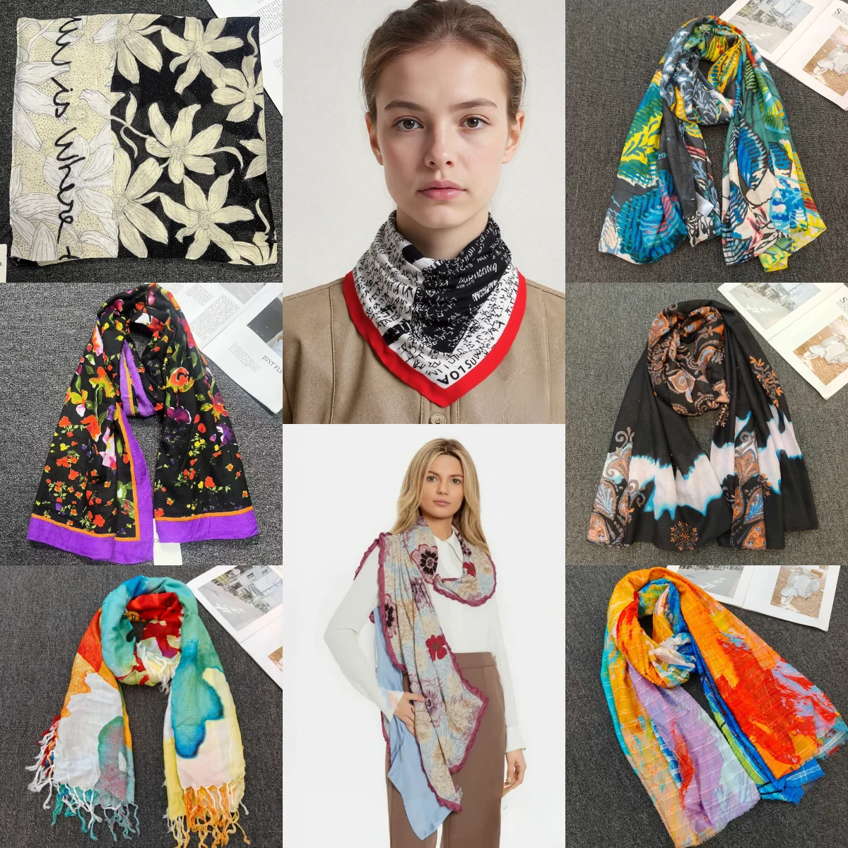 

European, American, Spanish original scarf print Bohemian style decoration versatile shawl long scarf light luxury brand