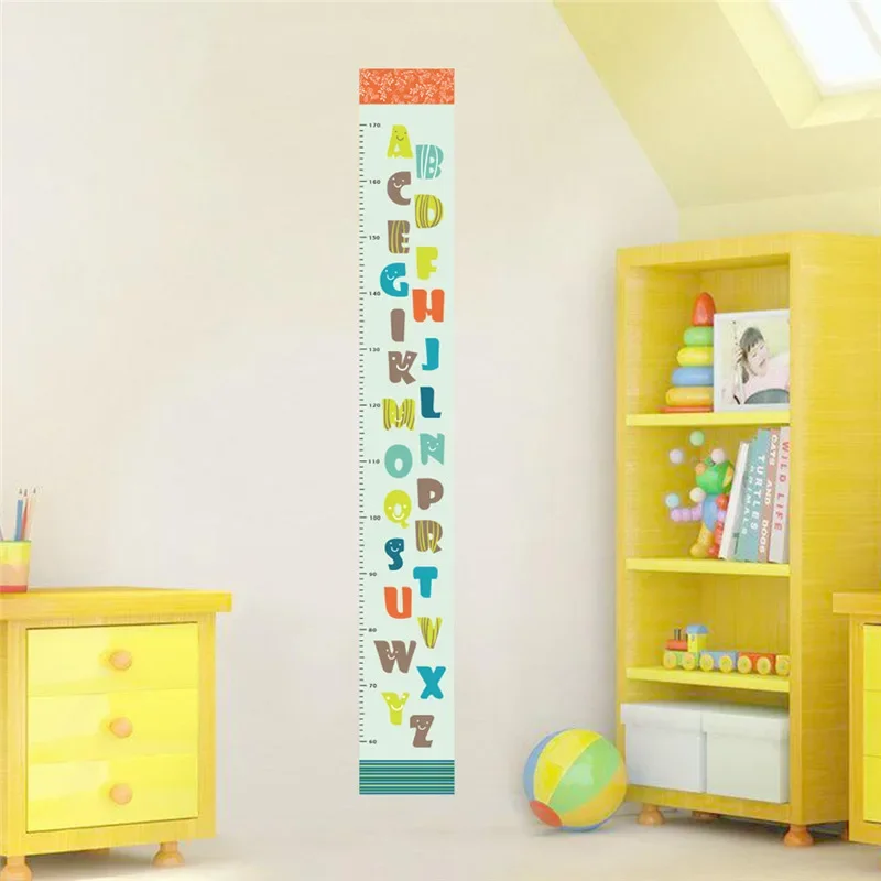 English Alphabet Growth Chart Wall Sticker For Bedroom Decoration Kids Room Mural Art Diy Home Decal Pvc Poster