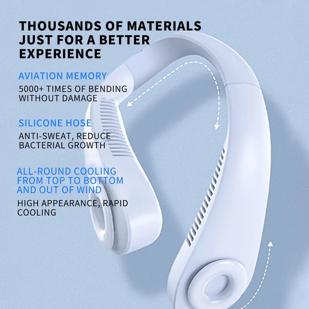 Usb Lazy Leafless Hanging Neck Mini Desktop Multifunctional Household Small Charging Silent Durable Fan