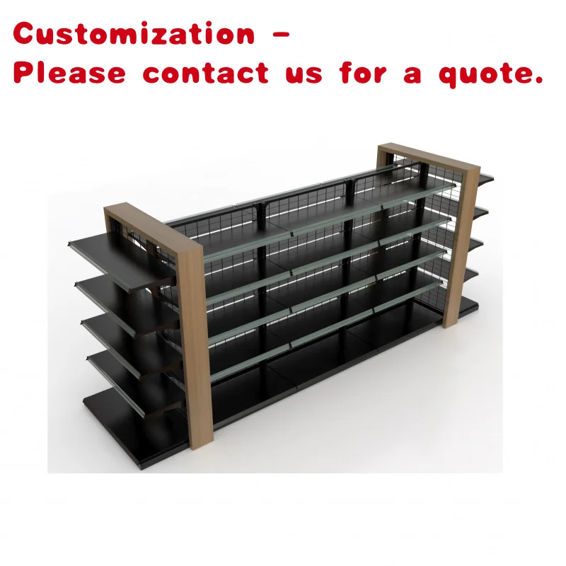 custom.New Designed Customized Single Side Led Lights 4 Layer Gondola Shelving Supermarket Display Shelves