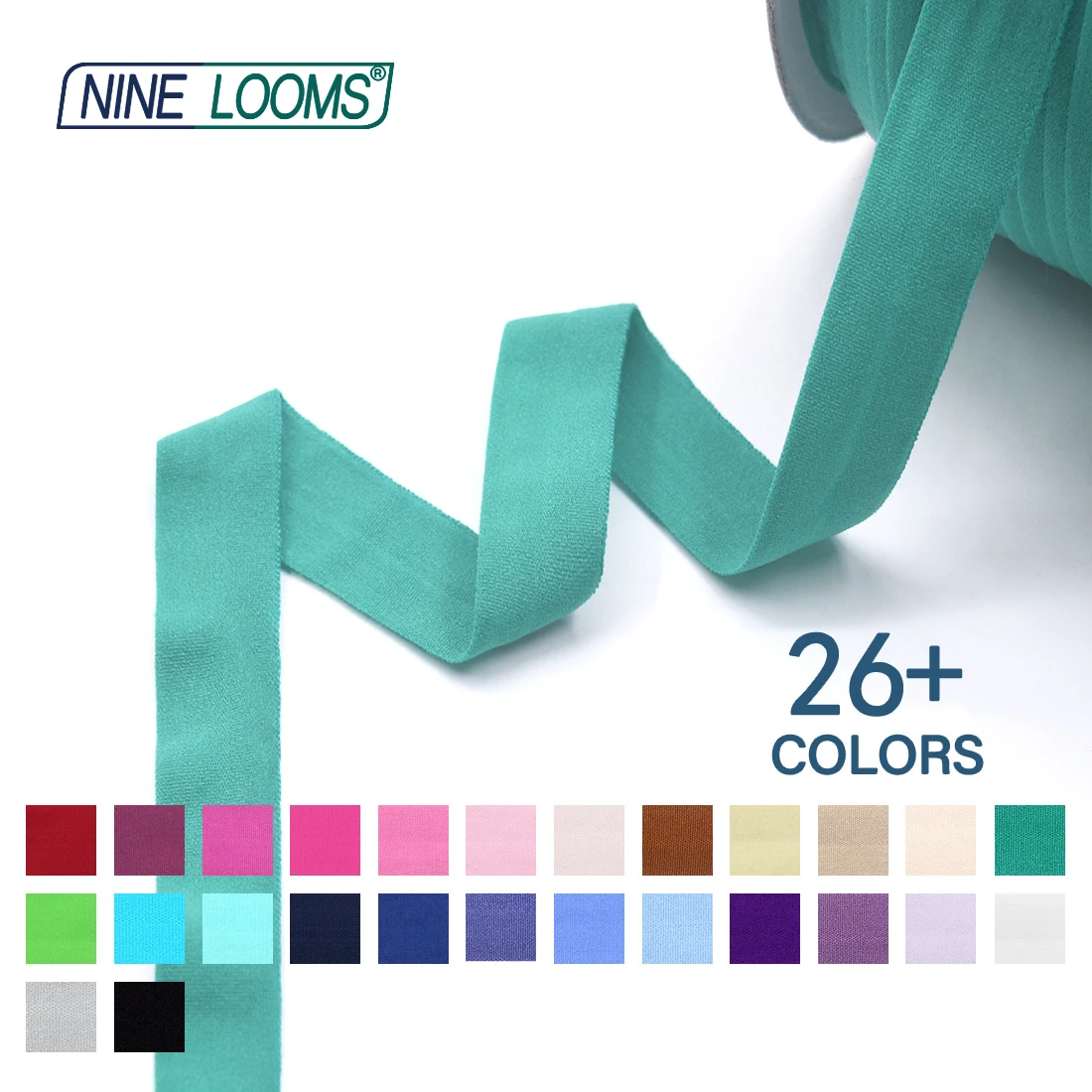 Neun Webstühle matt faltbar elastisch Feind 3/4 "20mm solide nicht glänzende Spandex Band Unterwäsche Dessous Näh besatz 50 Yard von Spule – Detail 16