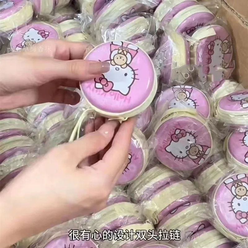 

Кошелек Hello Kitty, наушники, кабель для передачи данных, милая ручная жестяная круглая сумка на молнии, женские аксессуары, оптовая продажа, праздничные подарки