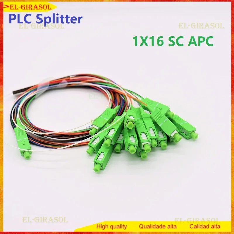 

10PCS 1x16 Fiber Optic Splitter SC APC PLC color/ White Splitter Micro Separator Fiber Optic Splitter 0.9mm 1x16 SM FTTH