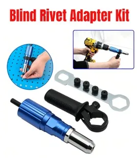 Aluminum Alloy Blind Rivet Adapter Kit Quick Change Conversion Head Set For Electric Rivet Power Tool Accessories