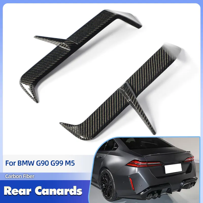 

Car Rear Bumper Canards Full Carbon Fiber for BMW G90 G99 M5 2025 Racing Rear Canards Air Vent Trims Splitters Body Kits