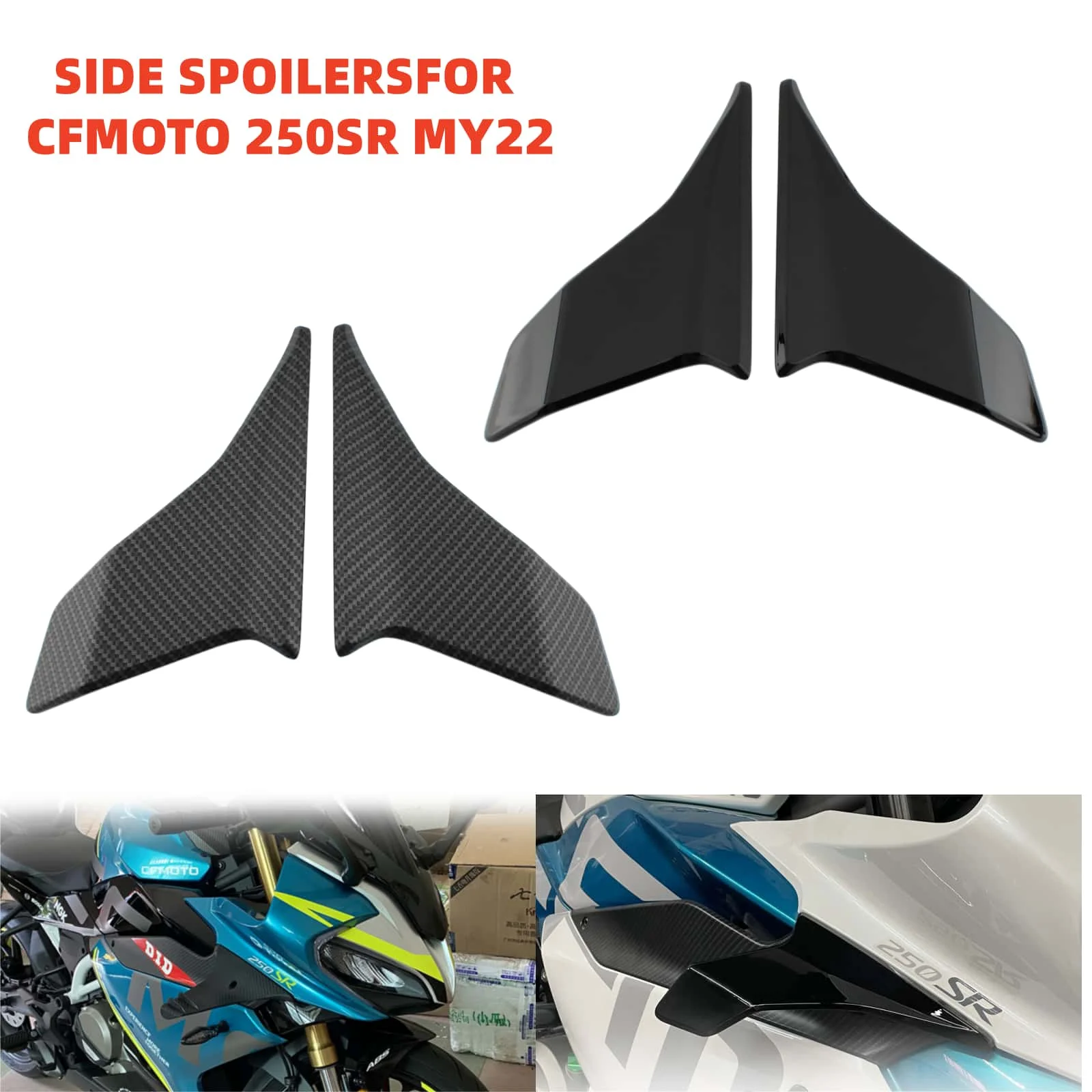 

Motorcycle Accessories Side Downforce Naked Spoilers Fixed Winglet Fairing Wings Deflectors FOR CFMOTO CF250SR CF 250SR 300SR
