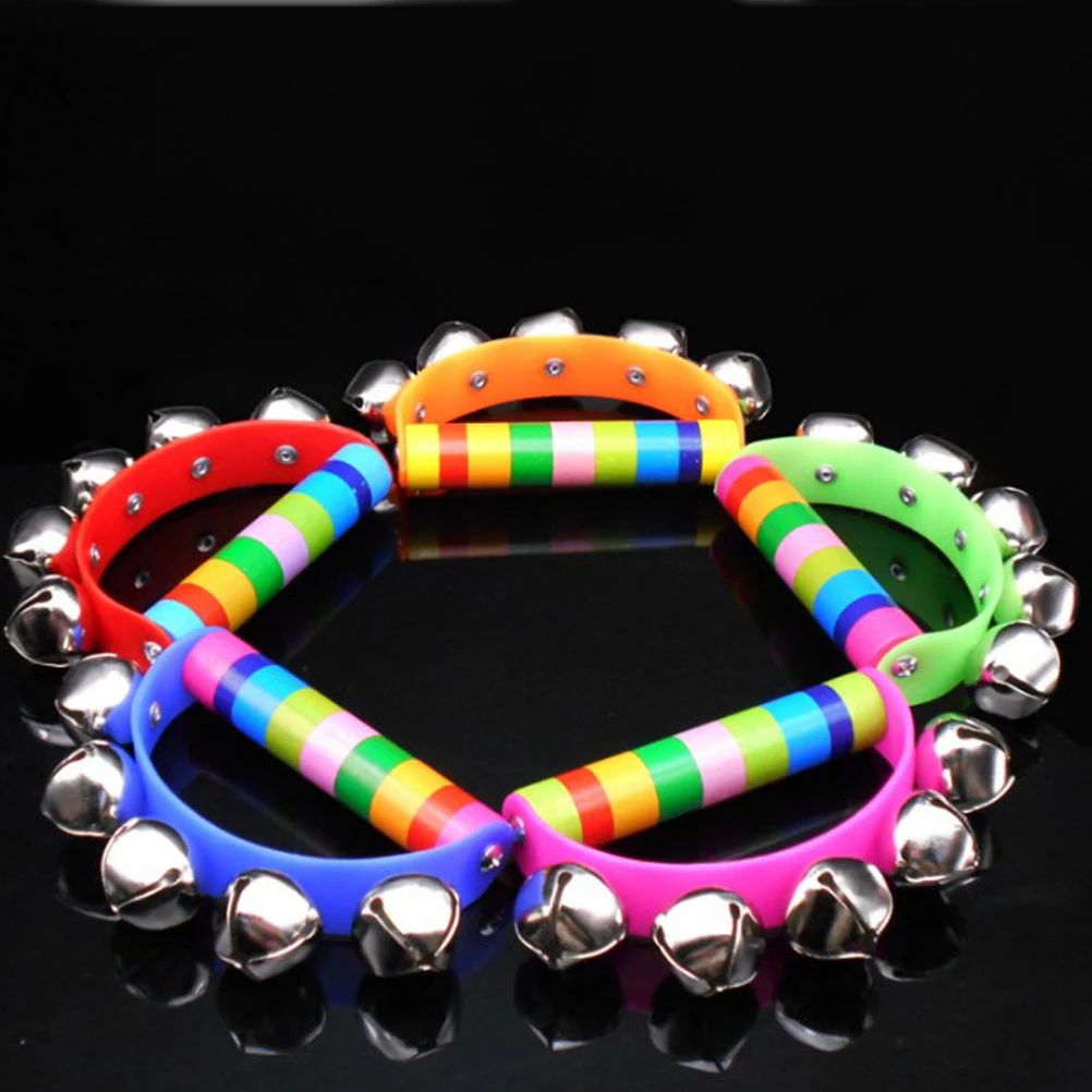 5 Pcs Hand Bell Easy-to- Baby Percussion Instrument Sleigh Colorful
