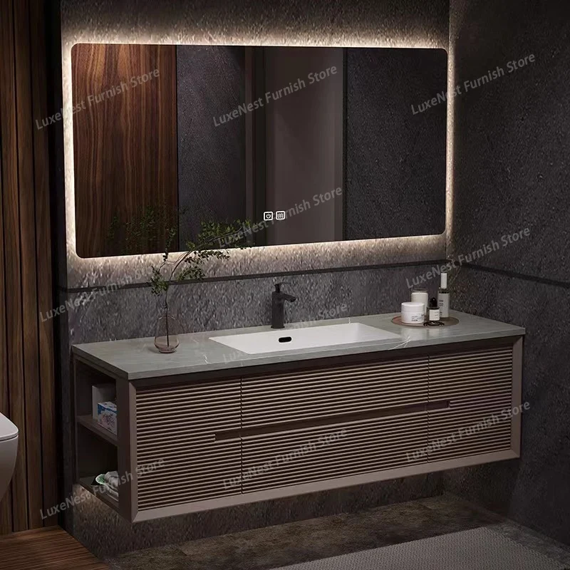 

Элитный органайзер-полка для ванной комнаты с подсветкой, черный, для отелей, туалетный шкаф, мебель для санузла