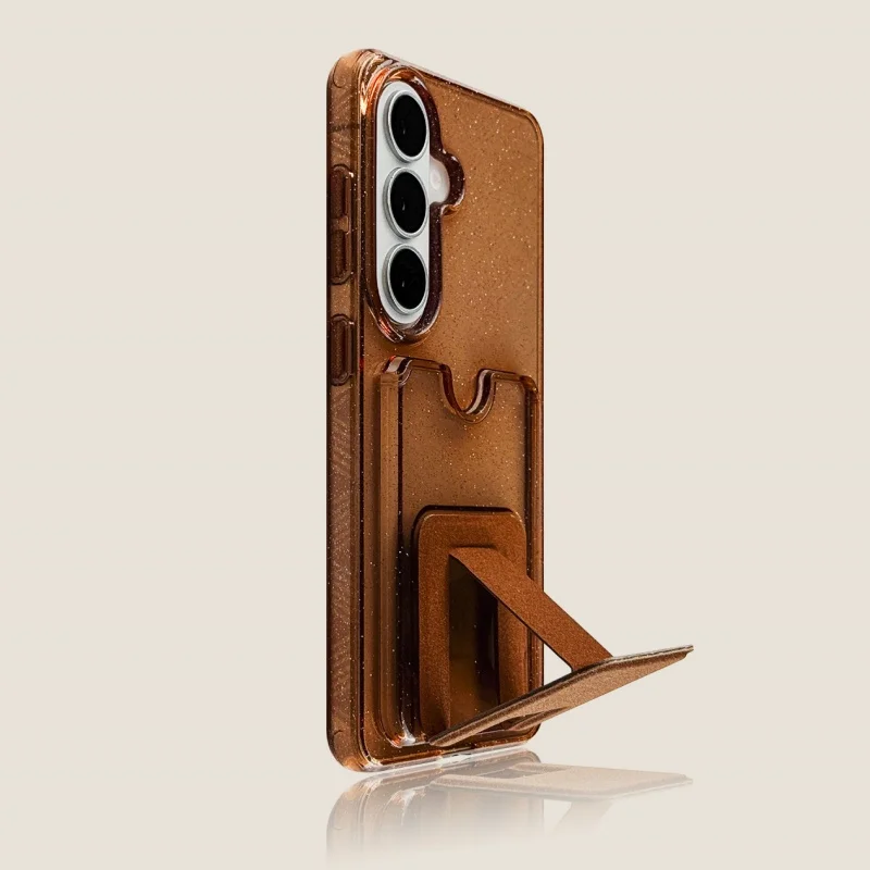 Glitter Transparent Card Wallet Case For Samsung Galaxy S26 S25 S24 S23 Ultra Plus Luxury Shockproof Stand Pocket Phone Cover view 6