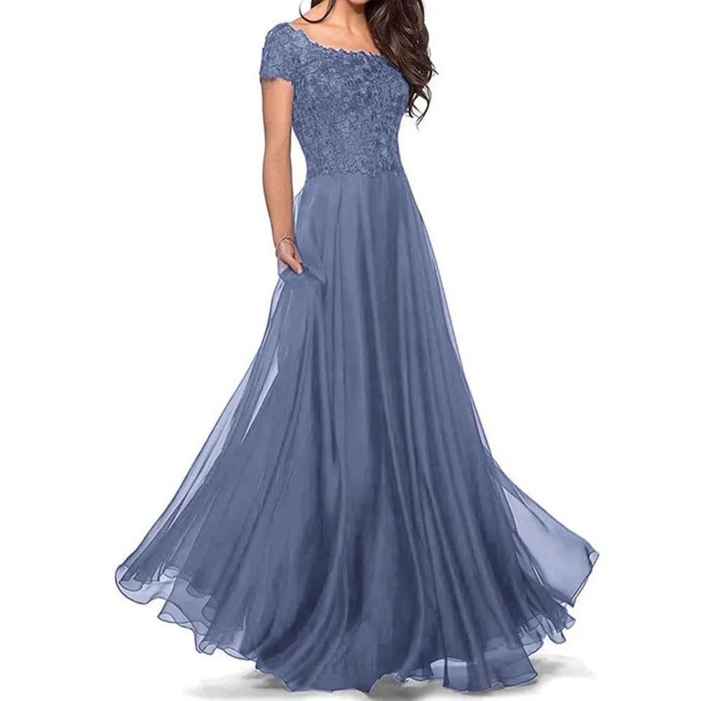 

Customized Chiffon Mother of The Bride Dresses Lace Appliques Prom Dresses 2025 A Line Elegant Formal Evening Gowns Floor Length