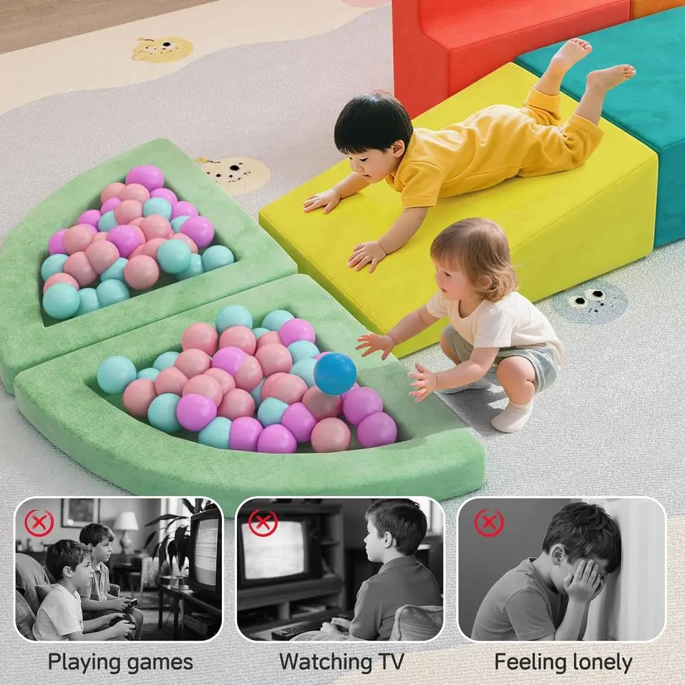 Toddler Foam Climbing Blocks Set, 11-Piece Soft Play Montessori Activity, Macaron-Colored Indoor Gym for 1-Year-Olds