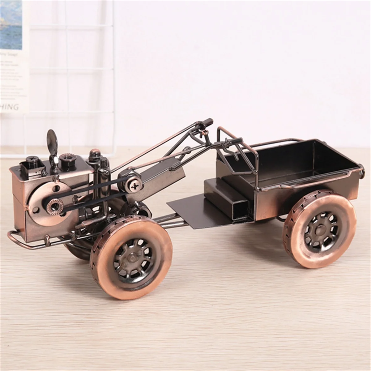

Reliable Wrought Iron Tractor Retro Car Model Car Ornament Photo in Tractor Shape Desktop Decor Home Decor Vintage Tractor-B