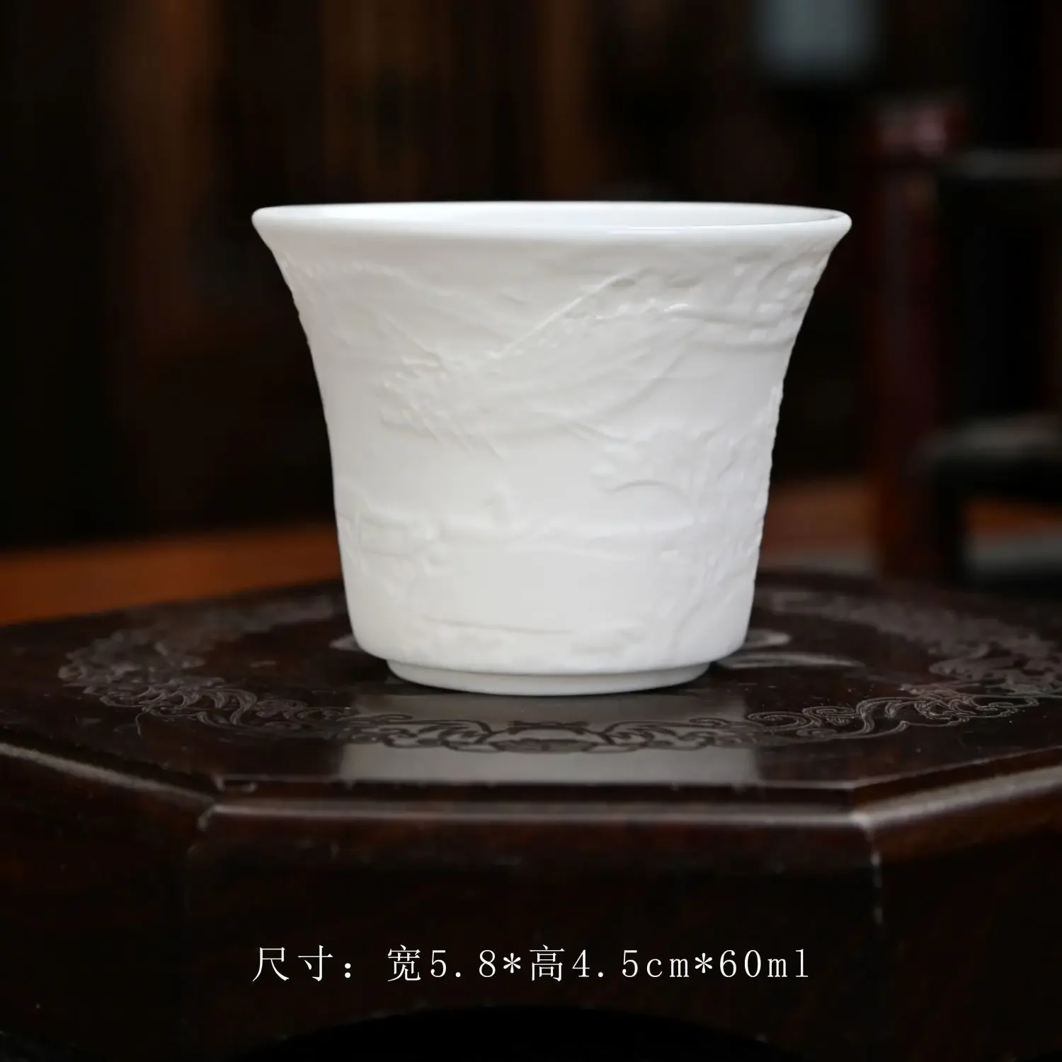 6-piece set Chinese Qingming Riverside Map White Porcelain Tea Cup Hand Three-dimensional Relief Tea Bowl Tea Cup Master Cup