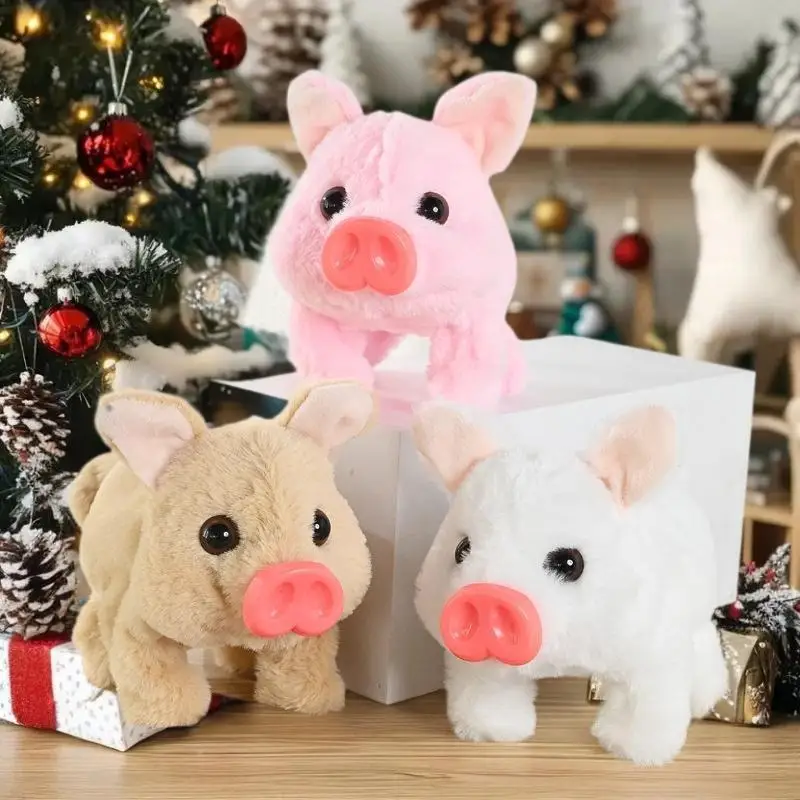 

Electric Walking Plush Pig Toy with Realistic Oink Sound & Swaying Motion, Interactive Stuffed Animal Gift for Kids