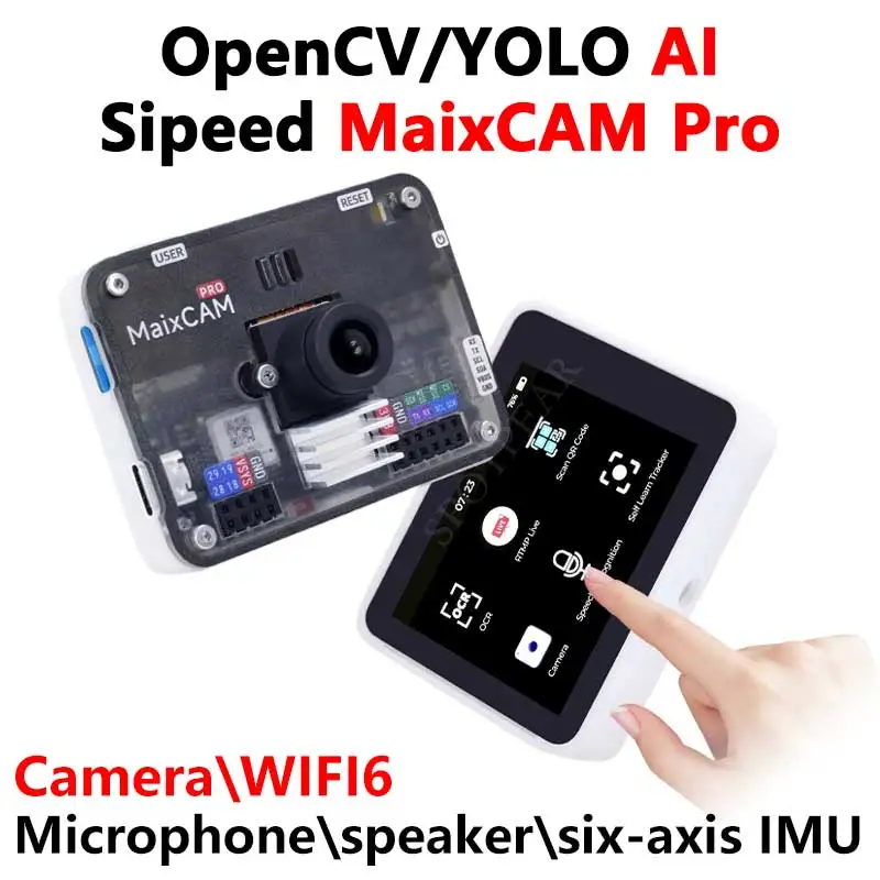 Zestaw kamery AI YOLO Sipeed MaixCAM Pro SG2002 RISC-V YOLO OpenCV Audio WIFI6 Linux Board IMU Mikrofon Głośnik