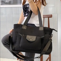 Ladies' fashionable and lightweight Oxford cloth short distance travel bag, casual mesh cloth large capacity shoulder bag