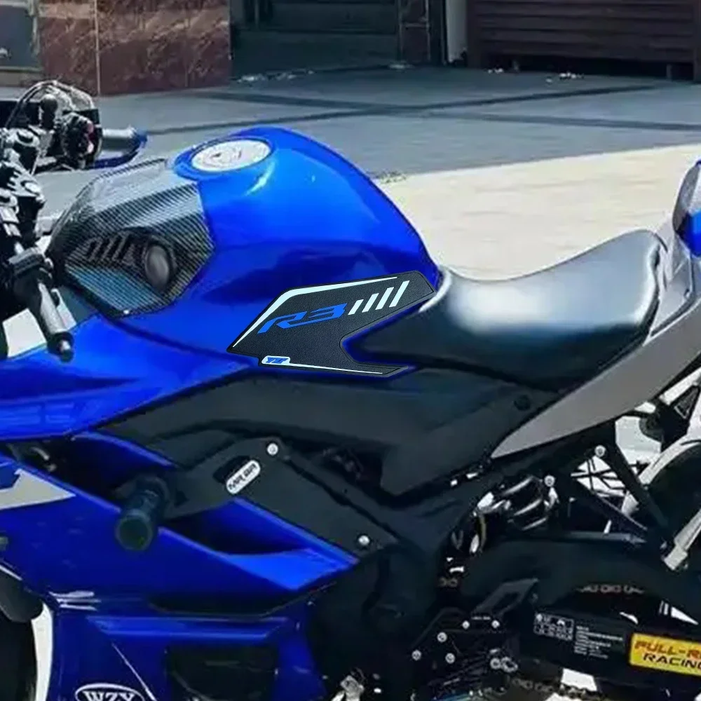 For Yamaha YZF-R3 YZFR3  Non-slip Rubber Fuel Tank Anti-slip protective Stickers Decal YamahaYZFR3 Accessories YZF R3 2019-2024