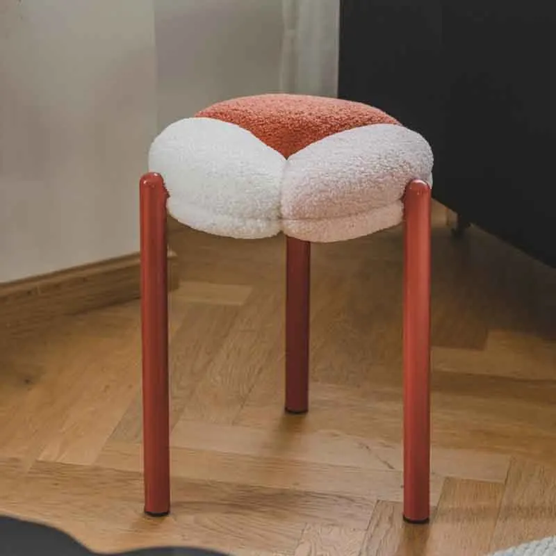 

Nordic Furniture Round Stool Modern Dining Stools Creative Bedroom Makeup Stool Leisure Chair Mobile Seats Home Accessories