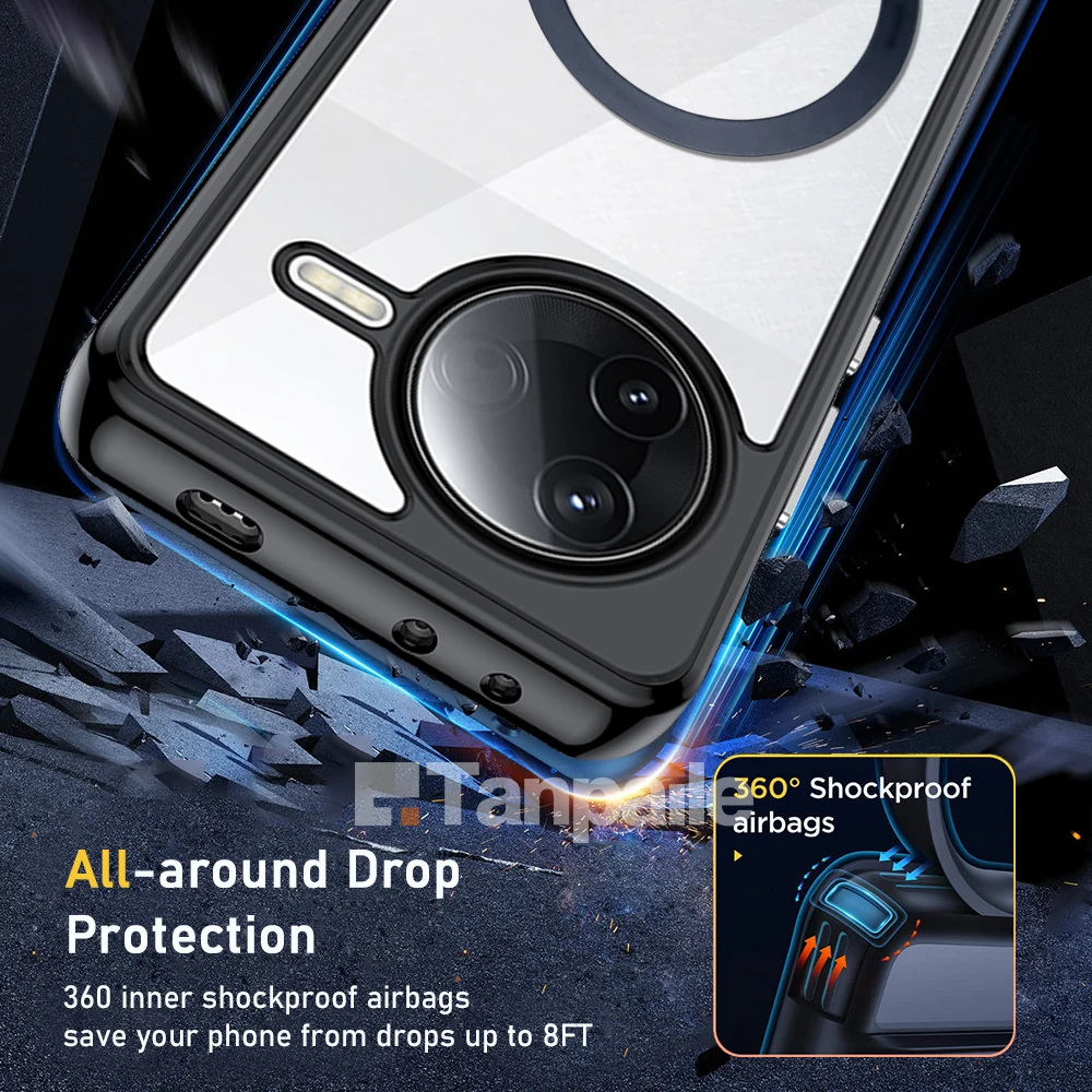 حافظة لهاتف Redmi K80 Pro/POCO F7 Ultra لهاتف POCO F7 Pro حافظة لهاتف Redmi Turbo 4/POCO X7 Pro ممتص للصدمات Magsafe Funda
