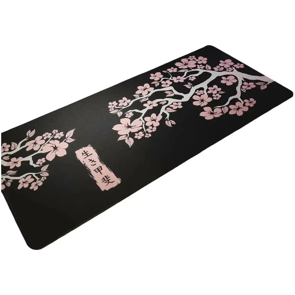 Japan Sakura Kawaii Black White Large Size Rubber Mousepad Deskmat Gamer Laptop Mat Gaming Accessories