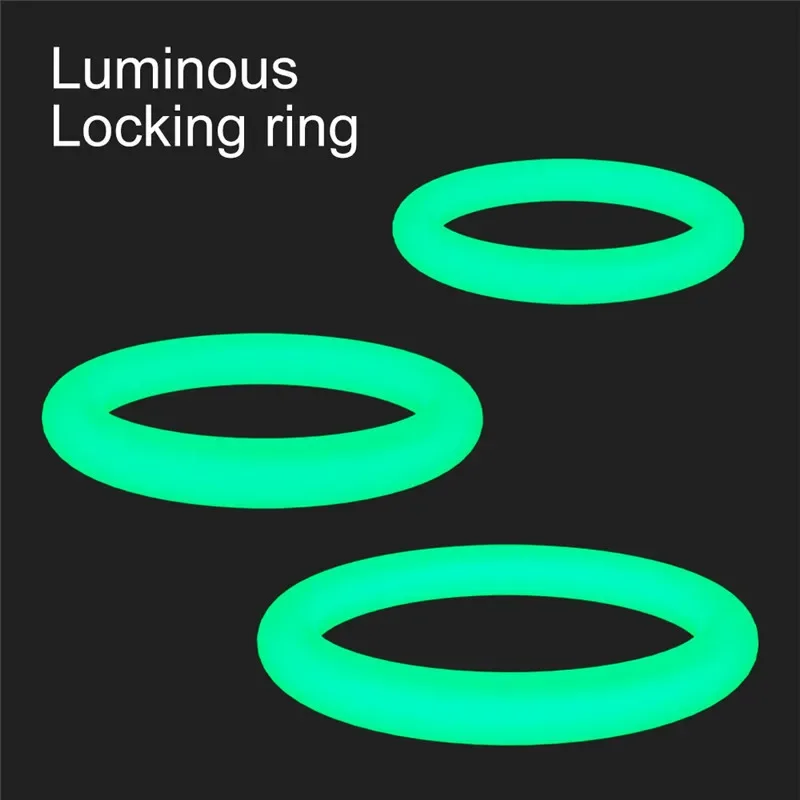 3 PCS Penis Ring luminous Silicone Lock Ring Delay Ejaculation High Elasticity Time Lasting Cock Ring Sex Toys For Men Couples