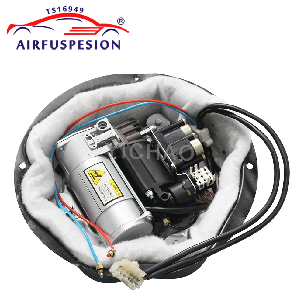 For BMW E39 X5 E53 2Corner E66 E65 Air Suspension Compressor Pump with Air Block Valve and Bracket Cover 37226787616