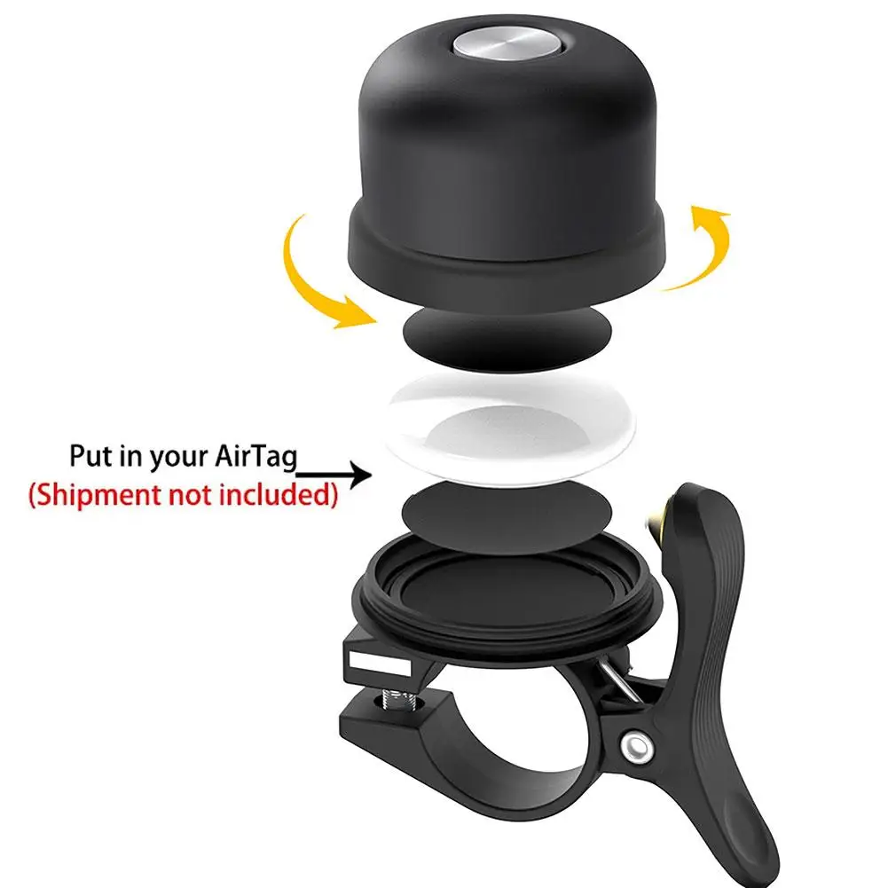 For AirTag GPS Tracker Under Bike Bell Anti-lost Anti-theft Bell Aluminum Alloy Waterproof Bike Mount