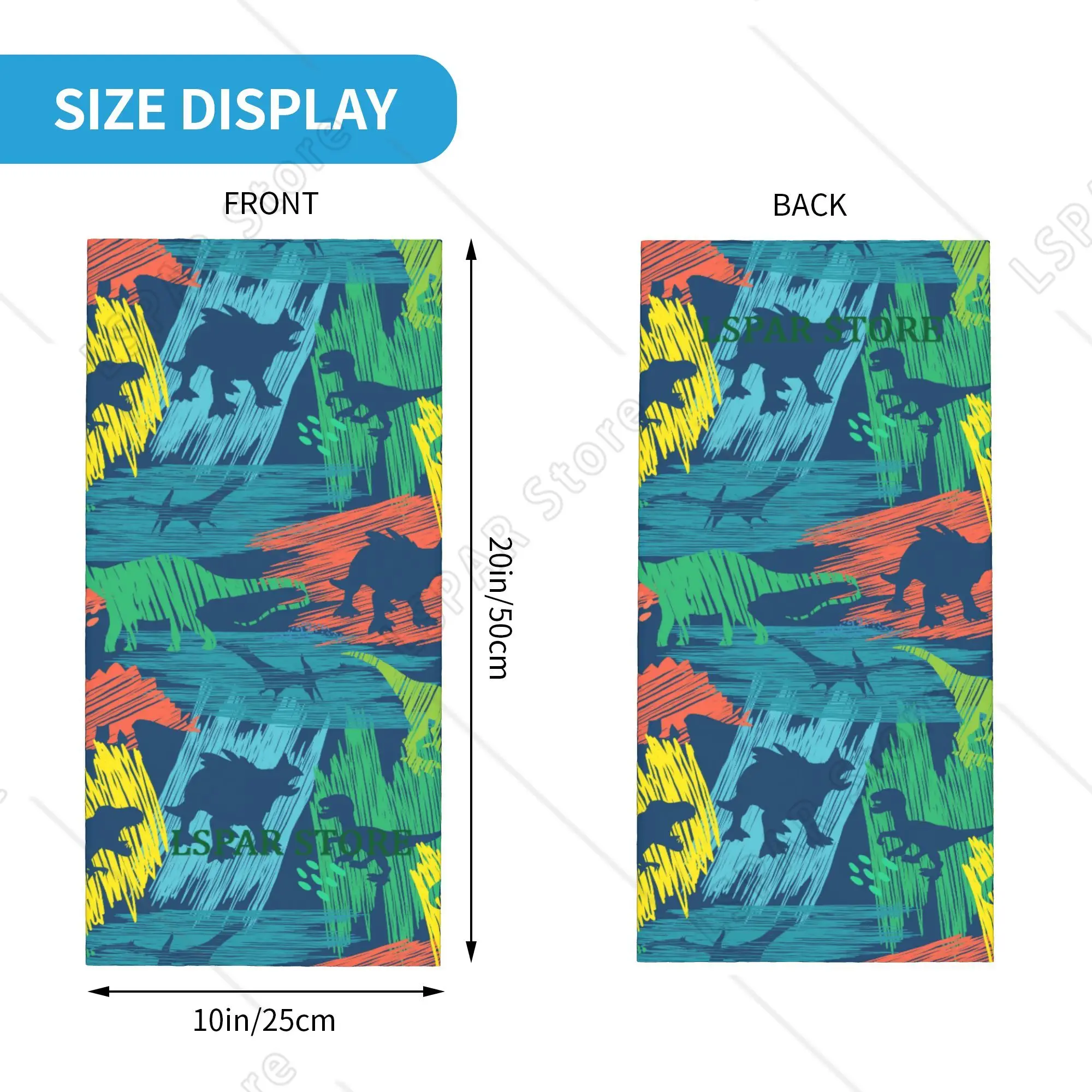 Dinosaur Floral Print Pattern Headscarf Neck Mask Scarf Multifunctional Headband Running Unisex Adult All Season Universal