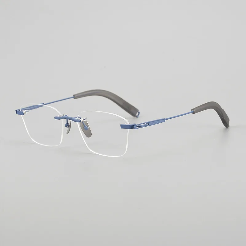 High Quality Square glasses frame DTX-424 Business elite men's frameless glasses can be customized Lens