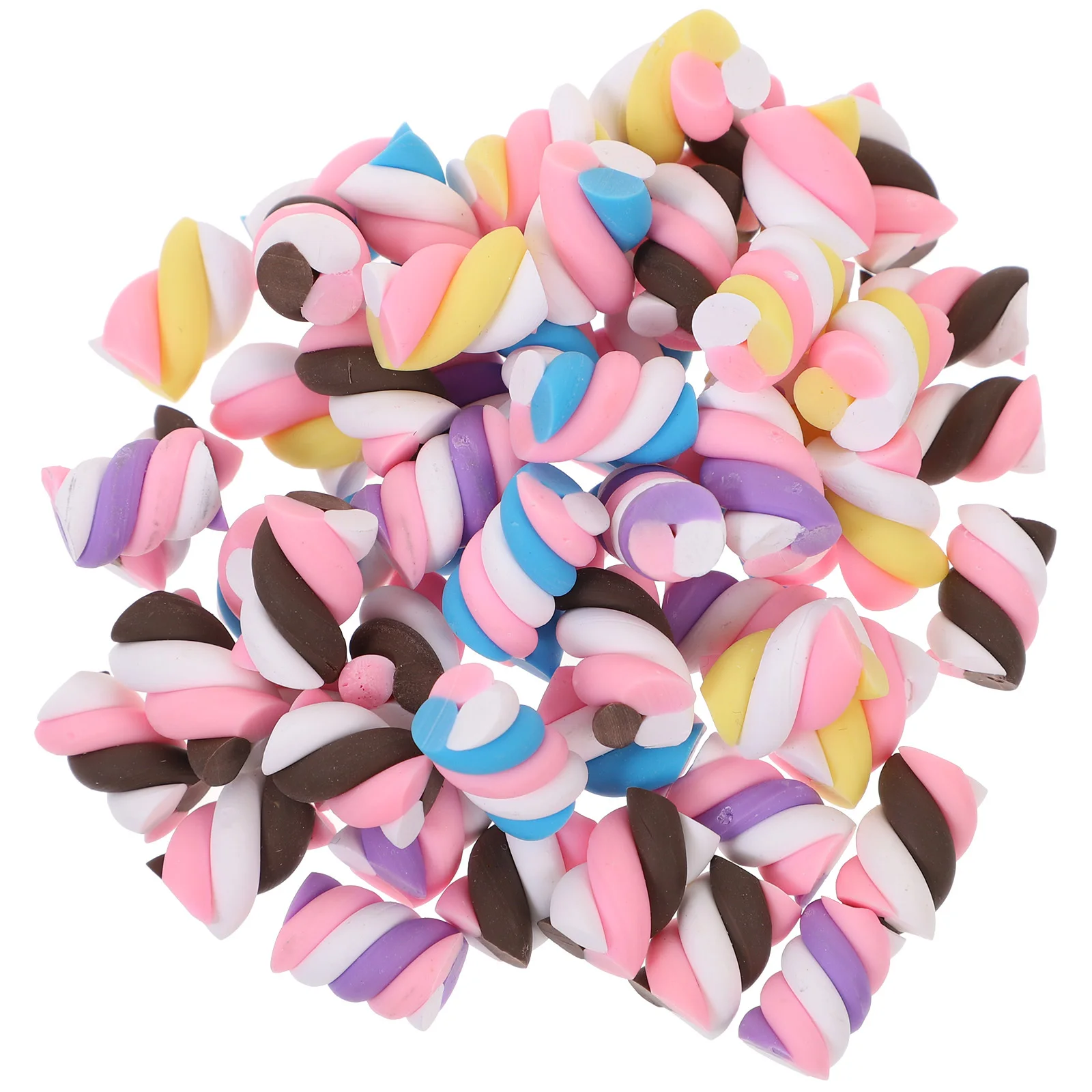 

60 pcs Pottery Craft Accessory Cotton Candy Design For Diy Materials Jewelry Supplies Scrapbooking Stationery Box Decoration