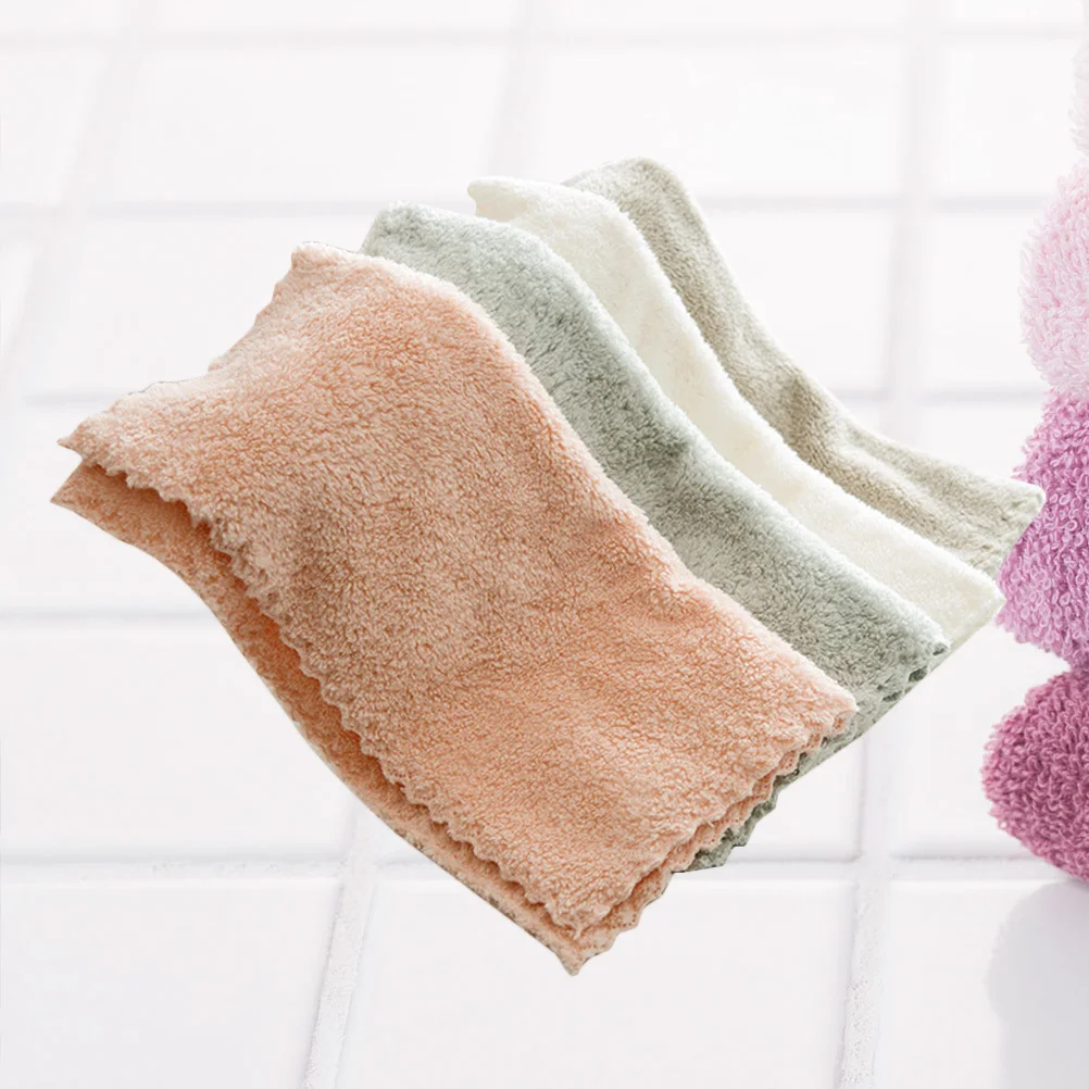 

4pcs Dishwashing Cloth Set Super Fine Coral Fleece Highly Absorbent Scratches Free For Kitchenware Pots Pans Dishes Bowls