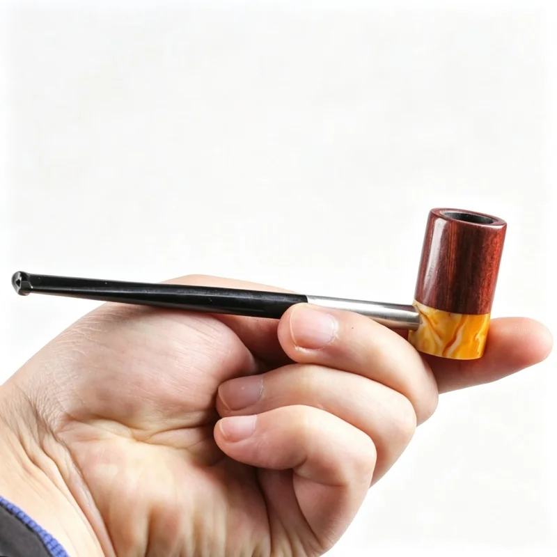 Ebony Wood Portable Straight Type Tobacco Pipe Solid Wood Smoking Pipe Gift For Men