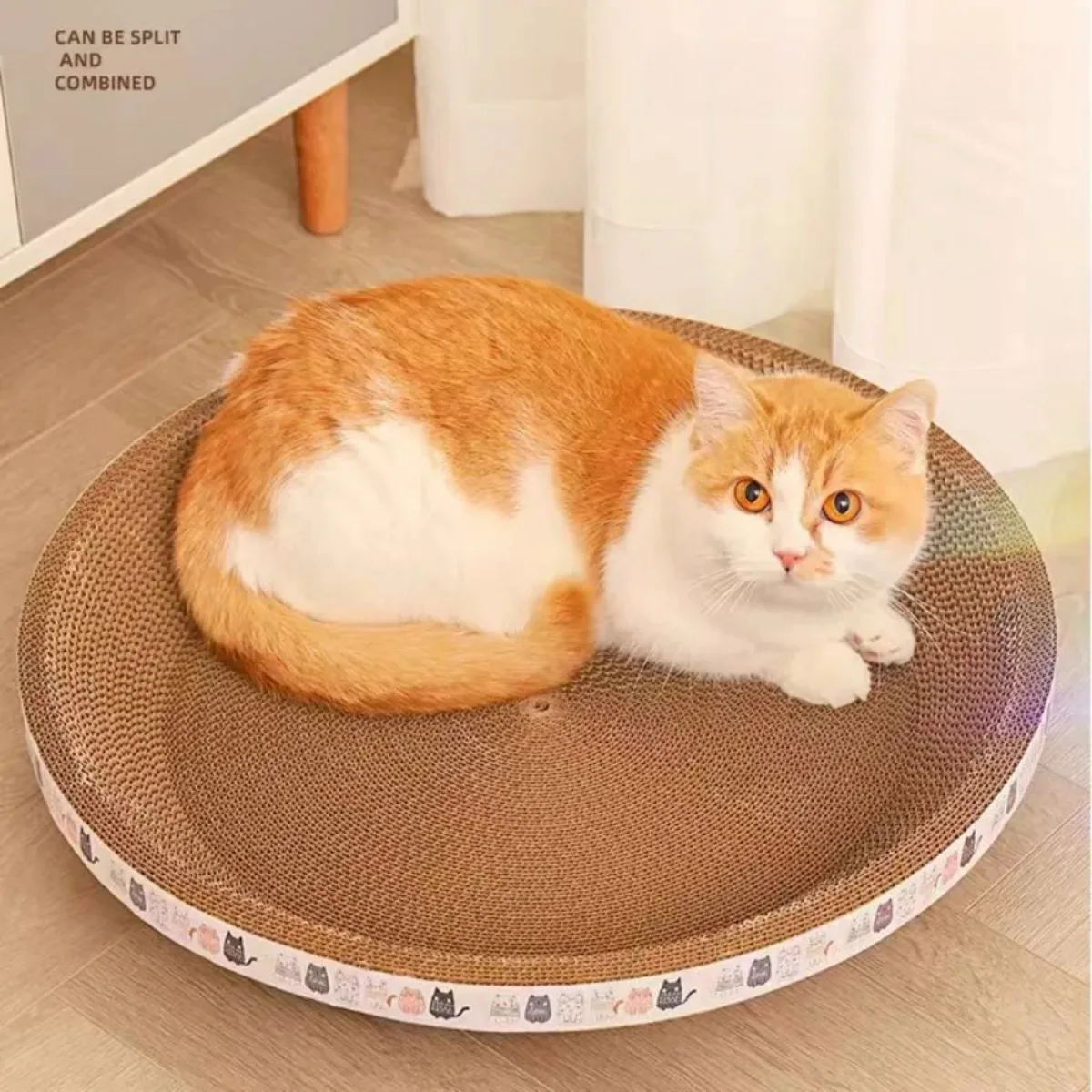 Corrugated Cat Scratcher Round Oval Grinding Claw Toys Kitten Corrugated Paper Mat Toy Pet Grinding Nail Scraper Mat Cats Toy