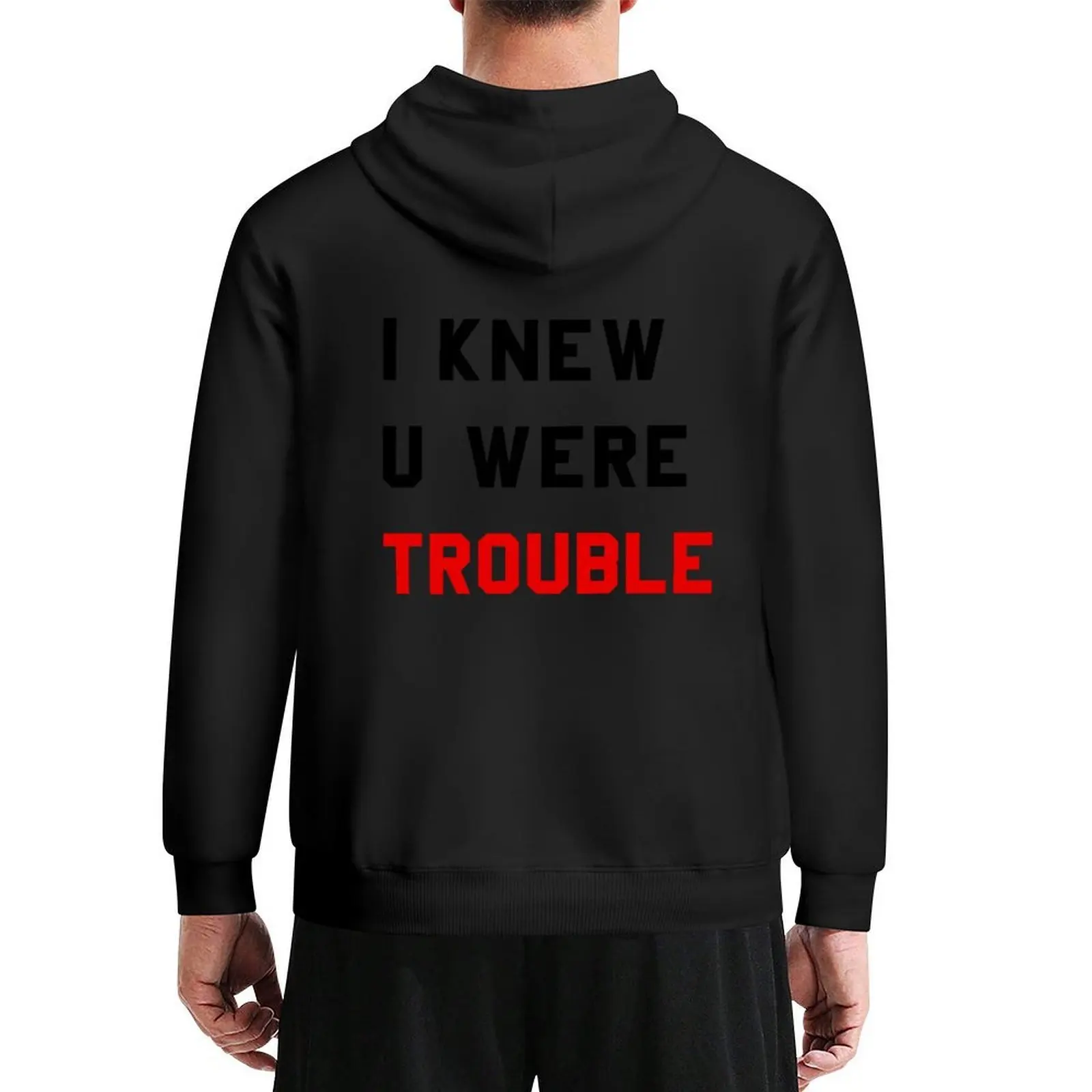 I KNEW U WERE TROUBLE Sudadera con capucha ropa coreana ropa masculina ropa de hombre sudaderas con capucha de estilo japonés para hombres de alta calidad