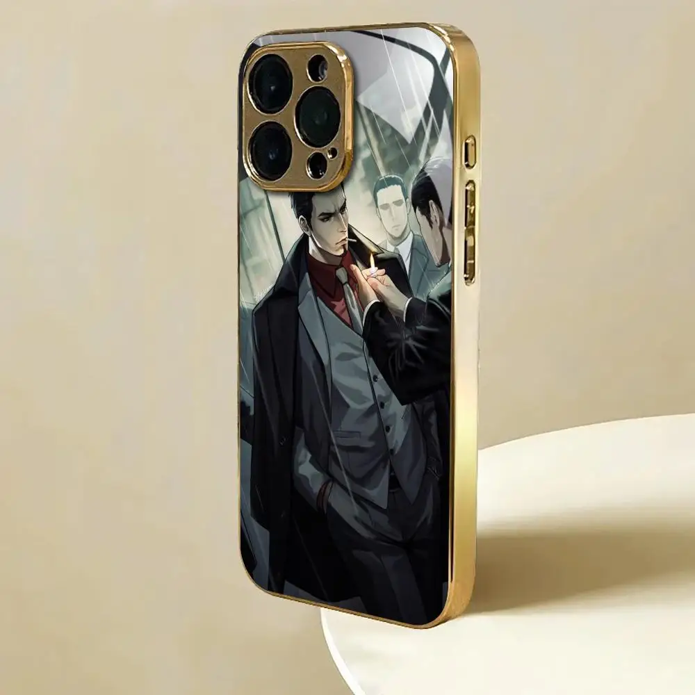 Yakuza Kiwami 3 & Dark Ties Phone Case For iphone 17 AIR 16 15 14 13 12 Pro Plus Max gold Electroplated glass Case - view 3