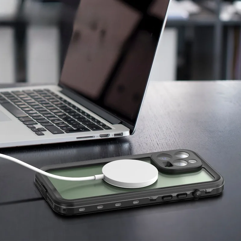 IP68 Waterproof Dustproof Magnetic Phone Case for IPhone 15 14Pro Max Plus Simple Design Anti-scratch Shockproof Protector Cover