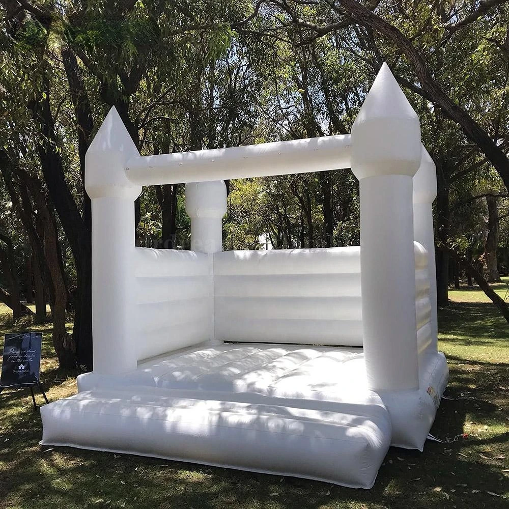 ใช้ในเชิงพาณิชย์ White Bounce House งานแต่งงานพองกระโดดปราสาท Bouncy เด็ก Audits