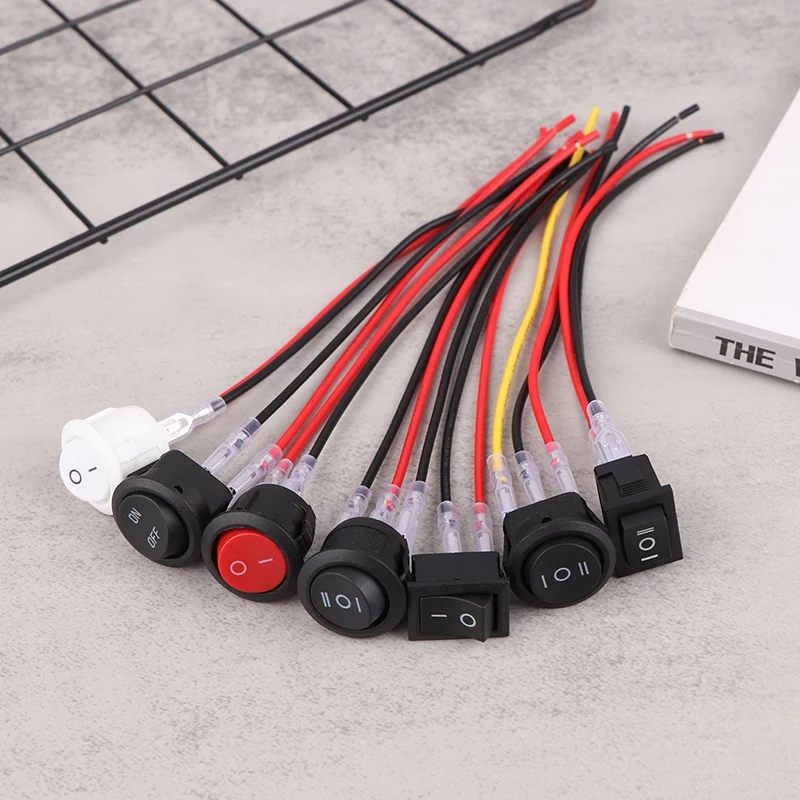 5Pcs Mini Rocker Switch 12 Volt ON Off Toggle Switch With Pre-Wired Electrical Switches