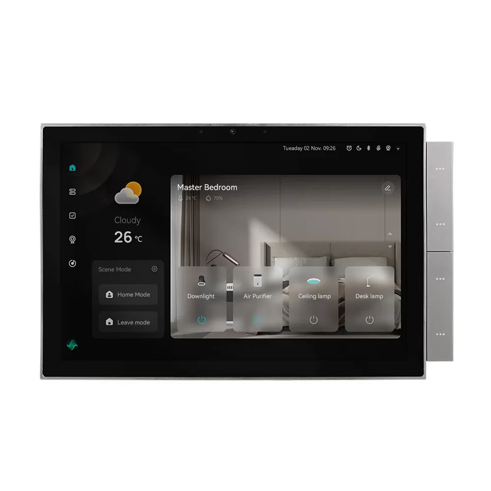 10 Inch  Smart Control  Built-in Zigbee Gateway Wi-Fi BT RS485 BLEmesh Alexa Compatible Building Intercom Support