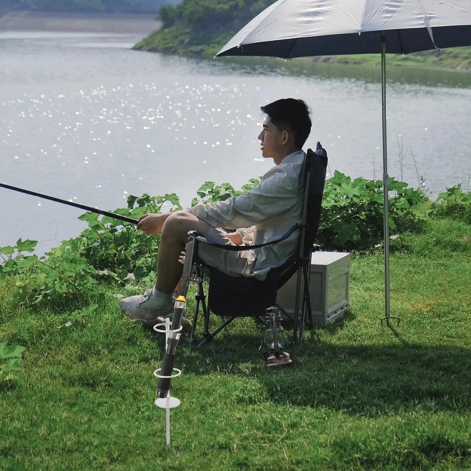 

Metal Fishing Umbrella Anchor Strong Wind Resistant Lightweight Portable Sand Anchor for Beach Patio Yard Awning Sun Umbrella