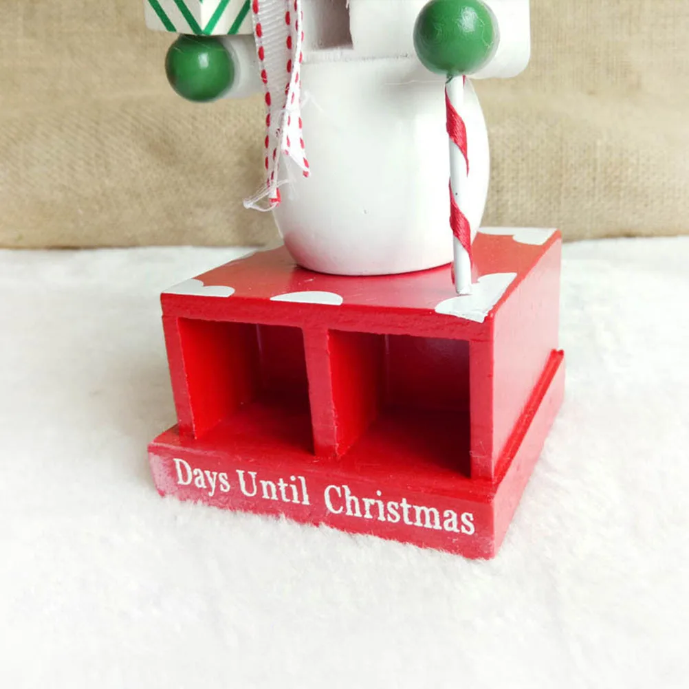 

Christmas Wooden Advent Calendar Stylish Desk Accessory Bright Color Numbers Office Gift Decoration Snowman