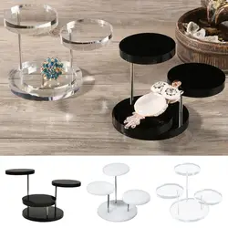 3 Layers Round Acrylic Jewelry Display Stand Three Tier Clear Acrylic Risers Show Rack Perfume Organizer Holder For Pop Figure