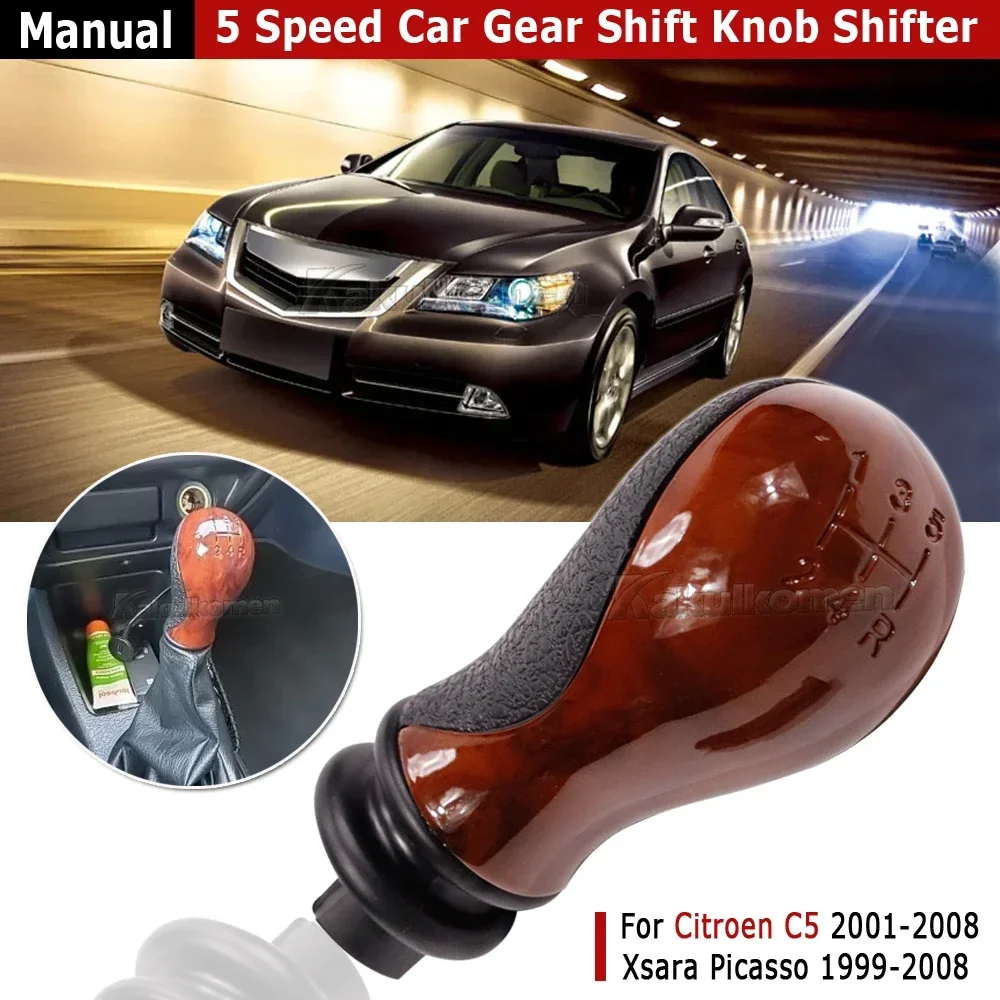

Fit For Citroen C5 2001-2008 Xsara Picasso 1999 2000 2001 2002-2008 Manual 5 Speed Car Gear Shift Knob Stick Shifter Lever Head