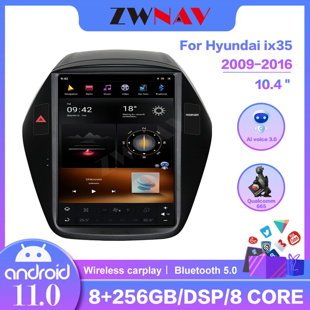 

Автомобильный GPS-навигатор для Hyundai IX35 Tucson 128-2009, Android 11, 8 + 2016 ГБ