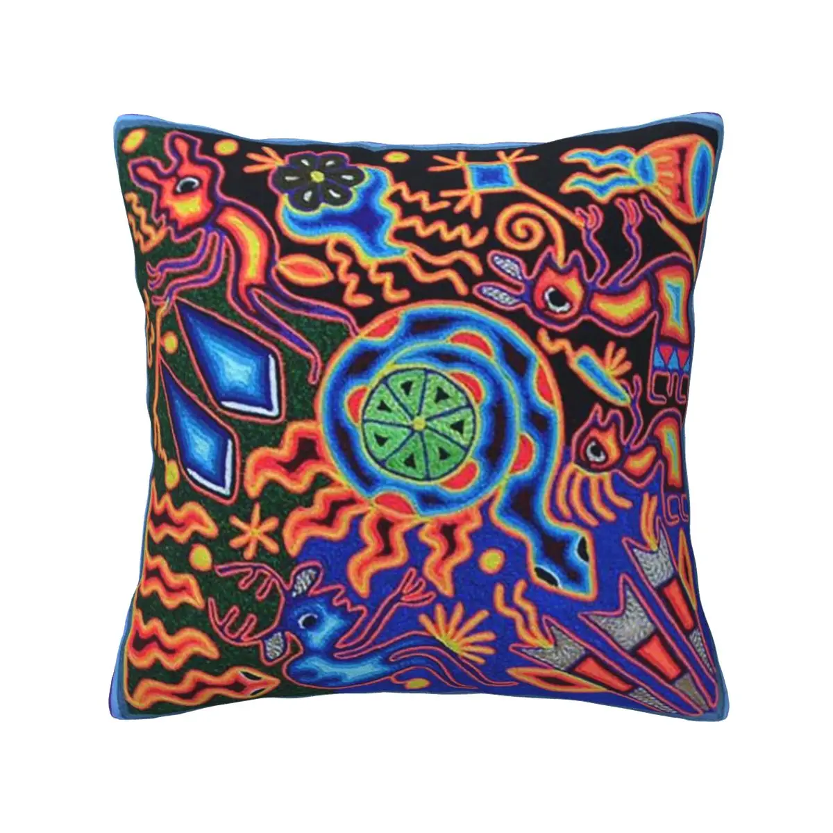 Huichol Dream Square Pillowcase Pillow Cover Cushion Zip Decorative Comfort Throw Pillow for Home Bedroom