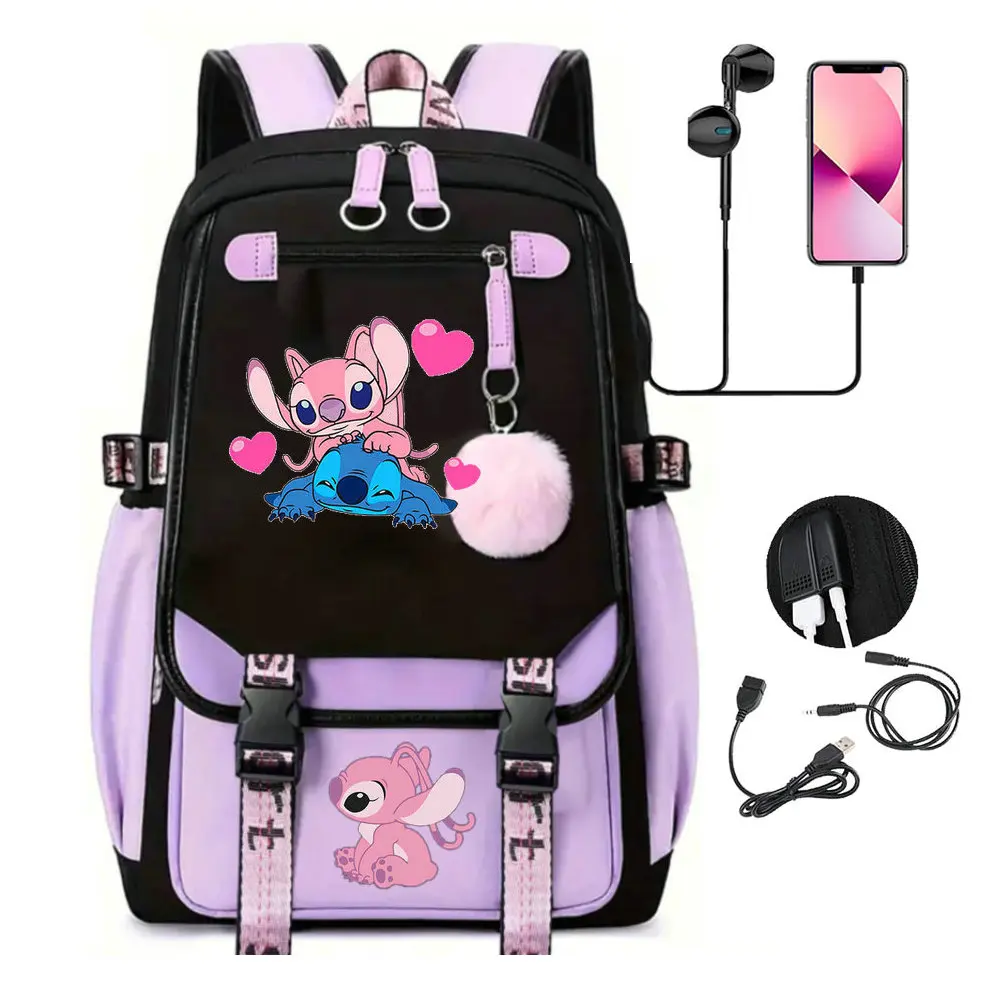 Lilo And Stitch zaino per ragazza ragazzi Cartoon divertente zaino da viaggio BackpacksTeenagers borsa da scuola per donna Computer per adulti