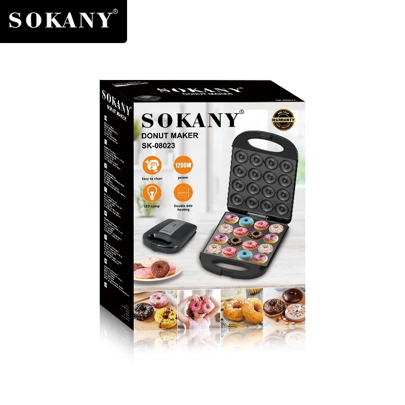 Sokany-fabricante de rosquinhas de revestimento antiaderente, máquina de aquecimento com indicador de energia, torradeira sanduíche, café da manhã, sk-08023