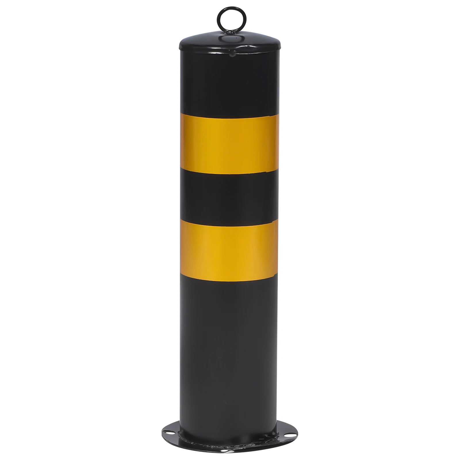 50cm Black Yellow Fixed Safety Bollards Stainless Steel Protective Railing Parking Barrier Traffic Column Security Post Warning