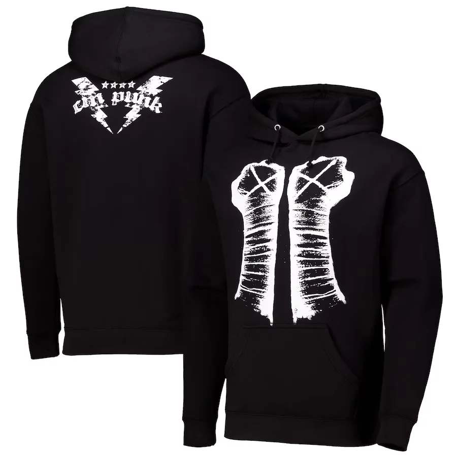 Herbst und Winter, neu, warm, gleicher CM-Punk-Faust-Druck, langärmelig, für Herren und Damen, gleicher lockerer und bequemer Kapuzenpullover