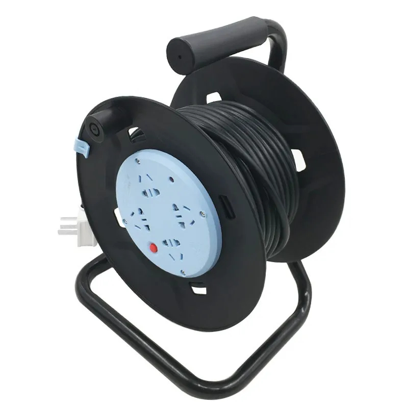 

3*2.5² 50m Retractable Cable Reel Extension Cord Storage Reel With 4-Grounded Outlets, Heavy Duty Open Cable Reel
